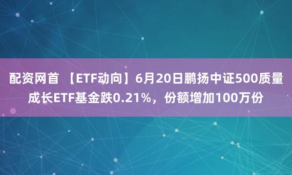 配资网首 【ETF动向】6月20日鹏扬中证500质量成长ETF基金跌0.21%，份额增加100万份