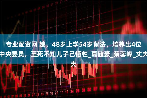 专业配资网 她，48岁上学54岁留法，培养出4位中央委员，至死不知儿子已牺牲_葛健豪_蔡蓉峰_丈夫