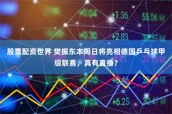 股票配资世界 樊振东本周日将亮相德国乒乓球甲级联赛，真有直播？